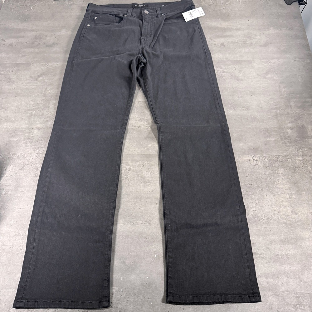 Fidelity 50-11 Anchor Jeans Mens 34 Classic Anchor Dark Grey Stretch Denim Pant